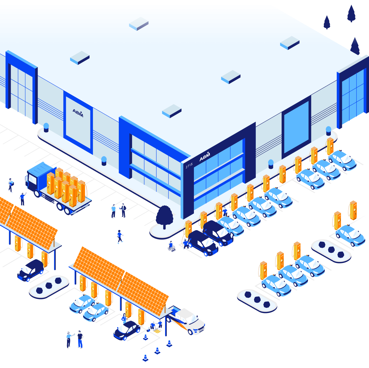 Illustrated scene of the ABM’s 43,000 square foot Electrification Center.