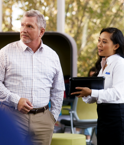 An ABM expert speaking with an education leader
